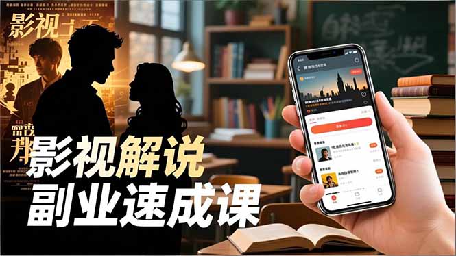 Tk影视解说副业速成课，软件安装、全流程实操、爆款预设，新手两周变现|HOOK协议网
