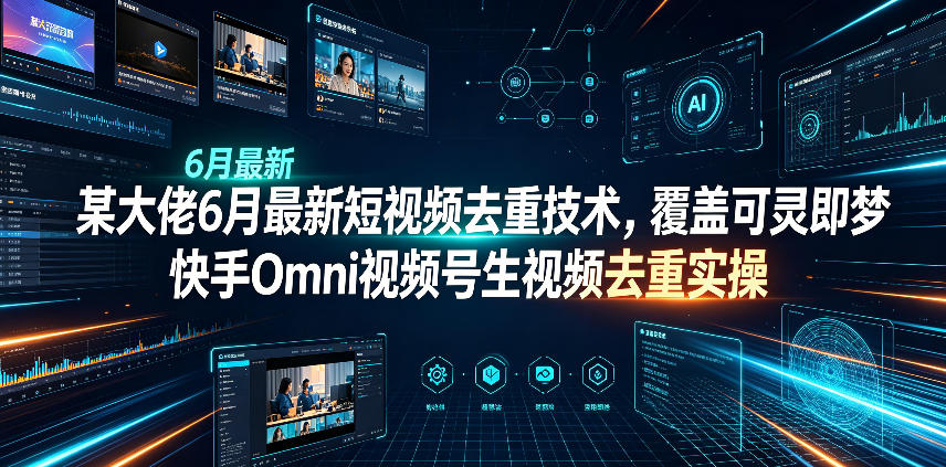 某大佬6月最新短视频去重技术，覆盖可灵即梦快手Omni视频号生视频去重实操|一人科技公司导航
