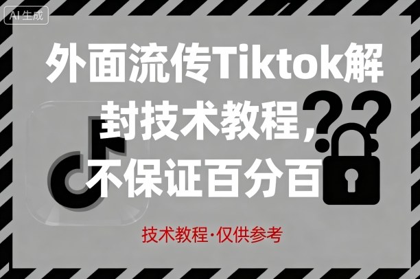 外面流传Tiktok解封技术教程，不保证百分百，具体自测|HOOK协议网