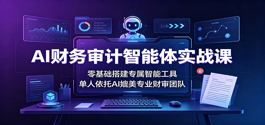 AI财务审计智能体实战课：零基础搭建专属智能工具，单人依托AI媲美专业财审团队|一人科技OPC聚合软件