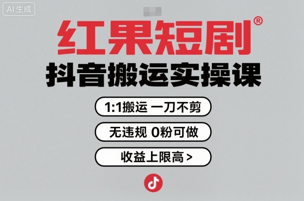 红果短剧拉新之抖音搬运实操课，1：1搬运，一刀不剪，无违规，0粉可做，收益上限高|HOOK协议网