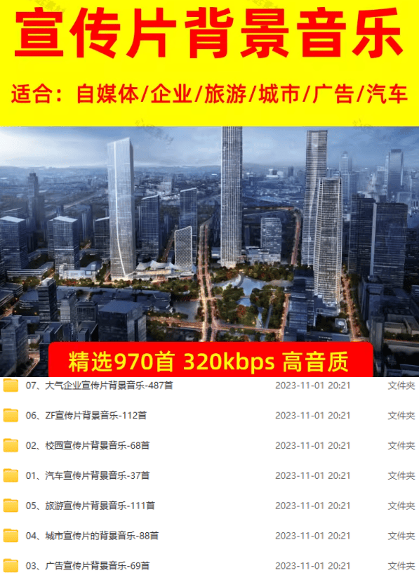 图片[2]|某宝付费购买，常用6G音效合集！970+首宣传片背景音乐，无版权可商用大气素材，分类清晰，高质量内容|一人科技OPC聚合软件