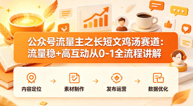 公众号流量主之长短文鸡汤赛道，流量稳+高互动，从0-1全流程讲解|协议软件打粉软件