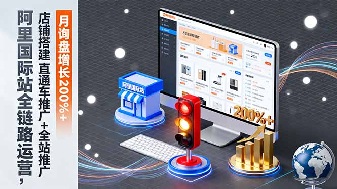 阿里国际站全链路运营，店铺搭建+直通车推广+全站推广，月询盘增长200%+|HOOK协议网