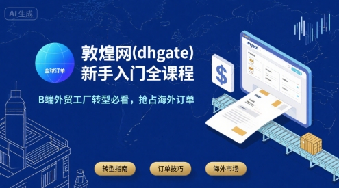 敦煌网(dhgate)新手入门全课程，B端外贸工厂转型必看，抢占海外订单|HOOK协议网