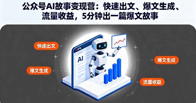 公众号AI故事变现营：快速出文、爆文生成、流量收益，5分钟出一篇爆文故事|HOOK协议网