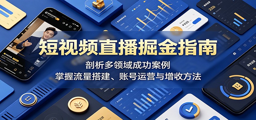 短视频直播掘金指南：剖析多领域成功案例，掌握流量搭建、账号运营与增收方法|一人科技公司导航