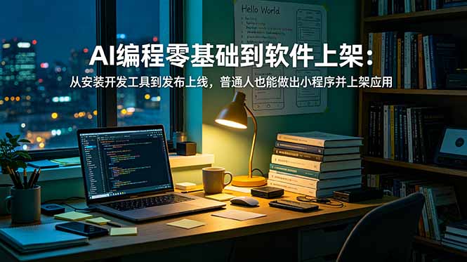 AI编程零基础到软件上架：从安装开发工具到发布上线，普通人也能做出小程序并上架应用商店|一人科技OPC聚合软件
