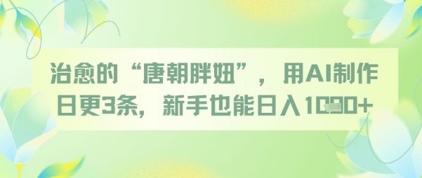 治愈的“唐朝胖妞”，用AI制作日更3条，新手也能日入多张|HOOK协议网