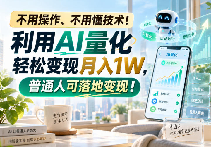 不用操作、不用懂技术!利用AI量化轻松变现月入1W,普通人可落地变现!【揭秘】