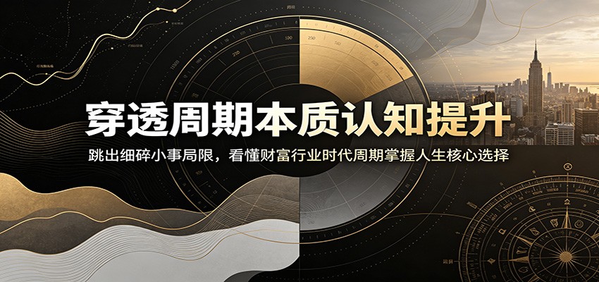 穿透周期本质认知提升：跳出细碎小事局限，看懂财富行业时代周期掌握人生核心选择|一人科技OPC聚合软件