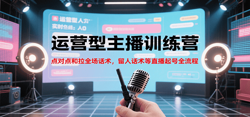 运营型主播训练营，点对点和拉全场话术，留人话术等直播起号全流程(更新7月)|HOOK协议网