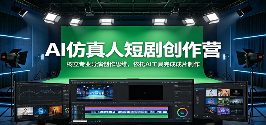 AI仿真人短剧创作营：树立专业导演创作思维，依托AI工具完成成片制作|一人科技公司导航