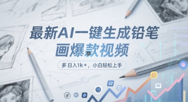 最新AI一键生成铅笔画爆款视频，多平台分发，日 入1k+，小白轻松上手【揭秘】|HOOK协议网