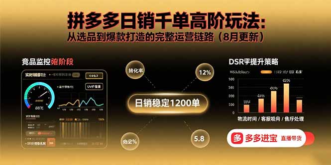 拼多多日销千单高阶玩法：从选品到爆款打造的完整运营链路(8月更新|HOOK协议网