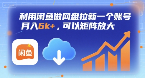 利用闲鱼做网盘拉新一个账号，月入6k+，可以矩阵放大|HOOK协议网