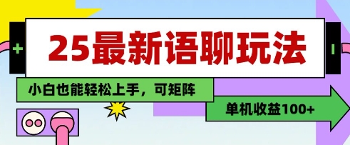 25年最新语聊玩法，纯手工，单机收益100+，小白也能轻松上手，可矩阵操作|HOOK协议网