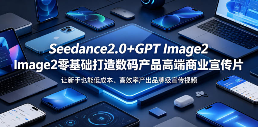 Seedance2.0+GPT Image2零基础打造数码产品高端商业宣传片，让新手也能低成本、高效率产出品牌级宣传视频|一人科技公司导航
