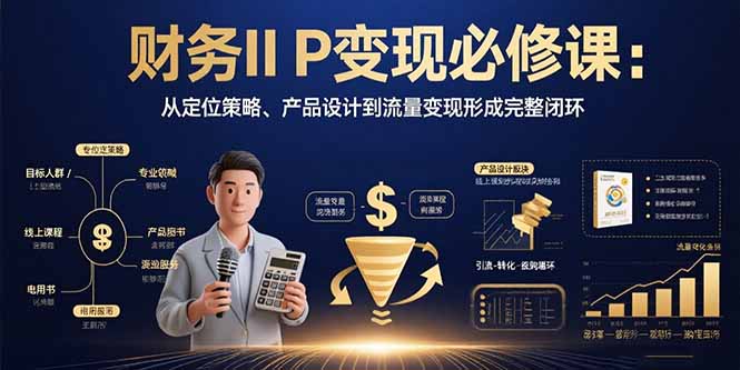 财务IP变现必修课：从定位策略、产品设计到流量变现形成完整闭环|HOOK协议网