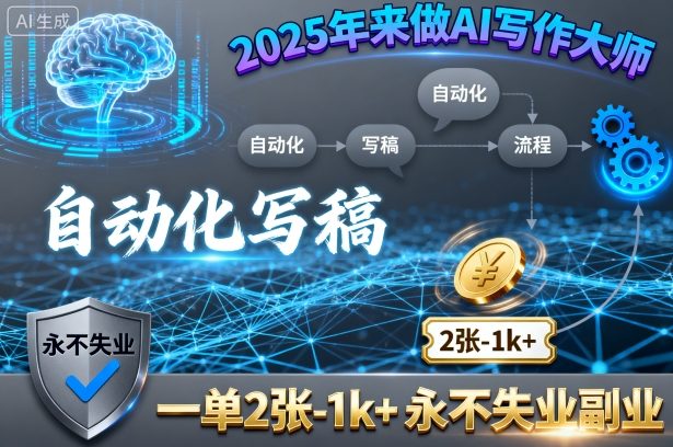 2025年来做AI写作大师，自动化写稿，一单2张-1k+，永不失业副业|HOOK协议网