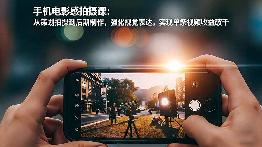 手机电影感拍摄课：从策划拍摄到后期制作，强化视觉表达，实现单条视频收益破千|协议软件打粉软件