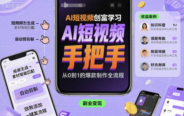 AI短视频创富学习，手把手教会你制作AI短视频|HOOK协议网