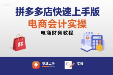 拼多多店快速上手版电商会计实操-电商财务教程|HOOK协议网