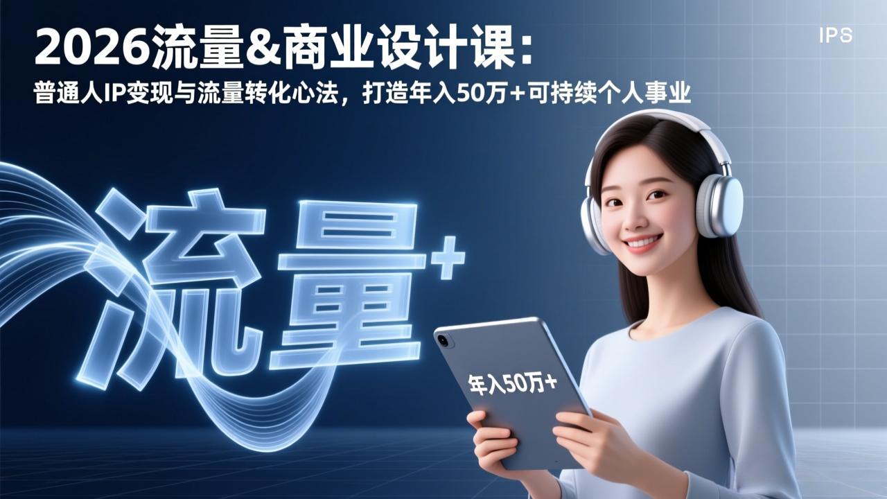 2026流量&商业设计课：普通人IP变现与流量转化心法，打造年入50万+可持续个人事业|HOOK协议网