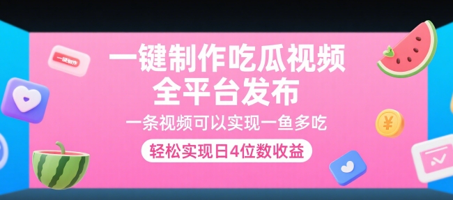 一键制作吃瓜视频，全平台发布，一条视频可以实现一鱼多吃，轻松实现日4位数收益【揭秘】|HOOK协议网