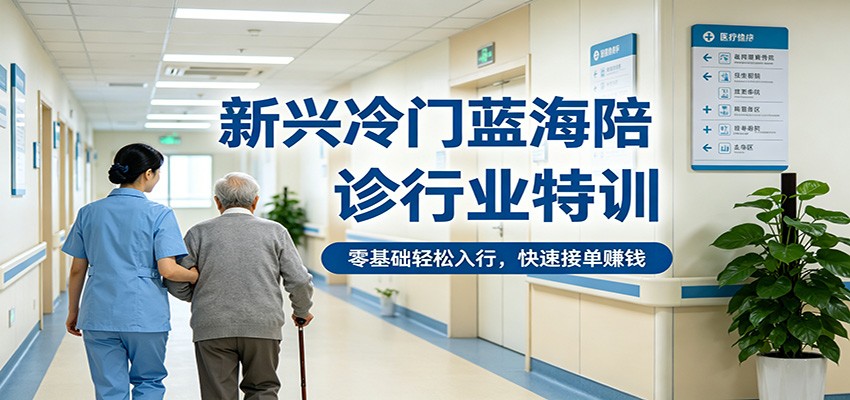 新兴冷门蓝海陪诊行业特训，零基础轻松入行，快速接单赚钱|协议软件打粉软件