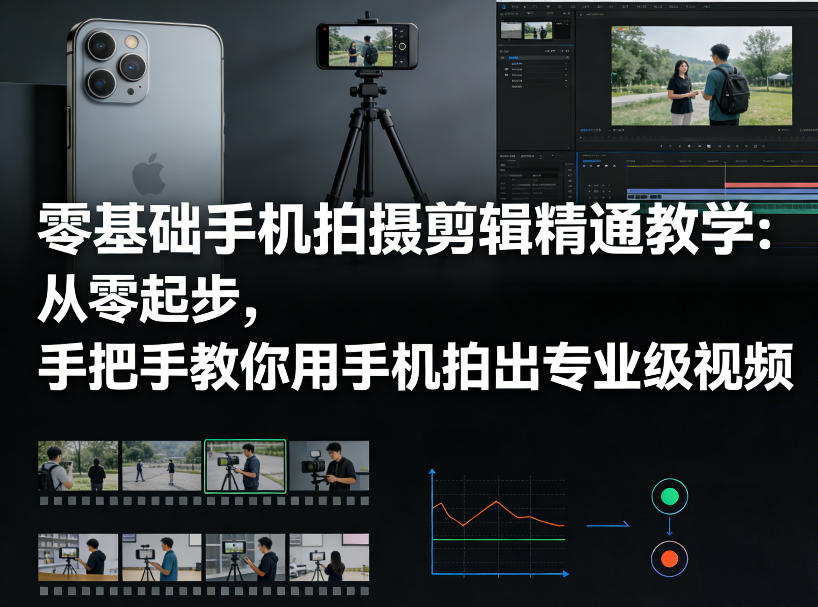 零基础手机拍摄剪辑精通教学：从零起步，手把手教你用手机拍出专业级视频|协议软件打粉软件