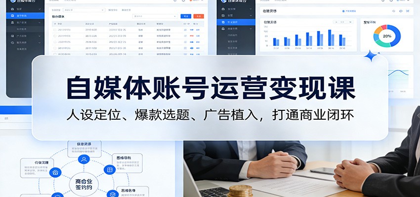 自媒体账号运营变现课：人设定位、爆款选题、广告植入，打通商业闭环|HOOK协议网
