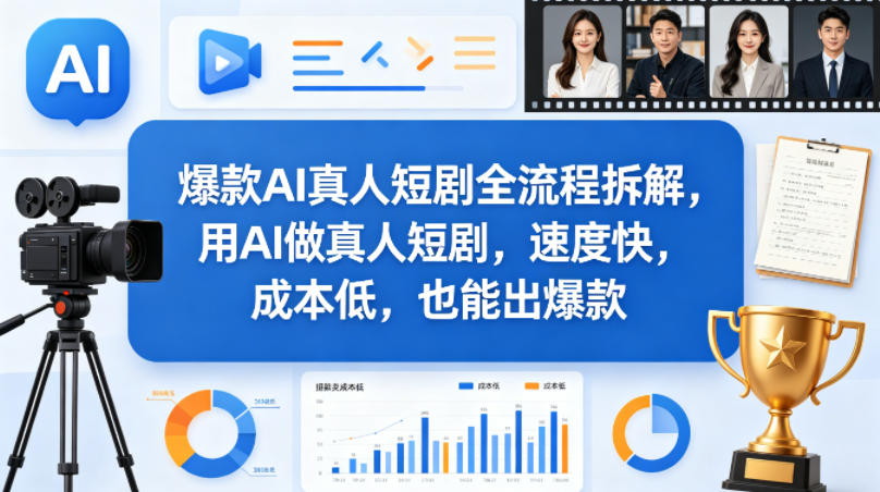 爆款AI真人短剧全流程拆解，用AI做真人短剧，速度快，成本低，也能出爆款|协议软件打粉软件
