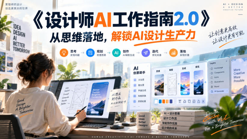 《设计师AI工作指南2.0》从思维落地-无水印，解锁AI设计生产力|一人科技OPC聚合软件