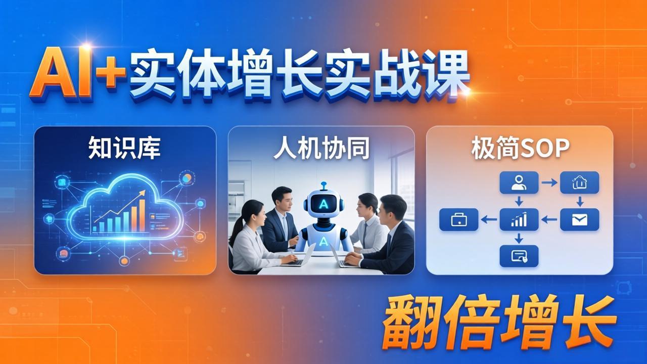 AI+实体增长实战课：知识库+人机协同+极简SOP，助力实体业务翻倍增长|协议软件打粉软件