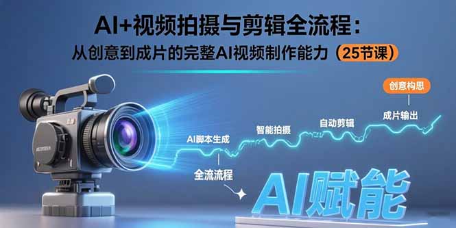 AI+视频拍摄与剪辑全流程：从创意到成片的完整AI视频制作能力(25节课|HOOK协议网