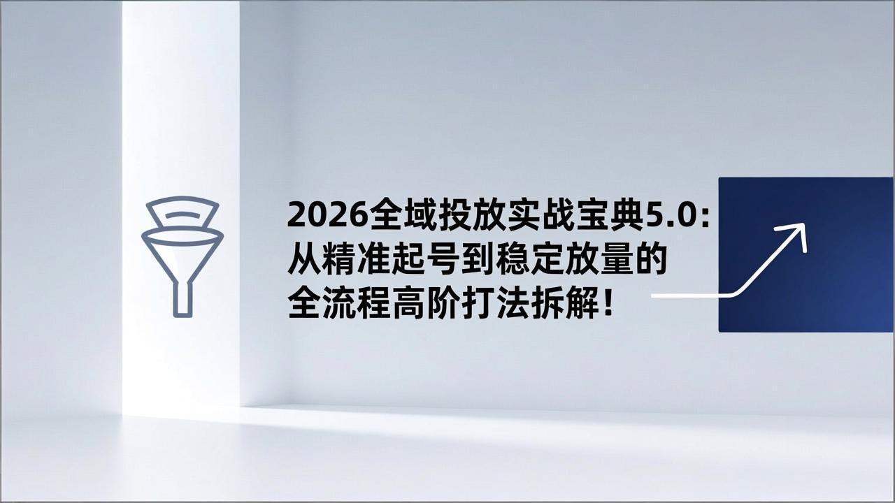 2026全域投放实战宝典5.0：从精准起号到稳定放量的全流程高阶打法拆解！|HOOK协议网