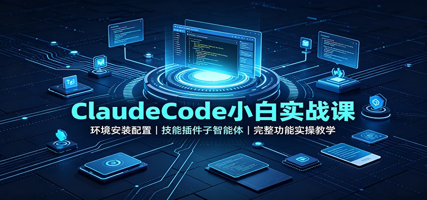 ClaudeCode小白实战课：环境安装配置，技能插件子智能体，完整功能实操教学|一人科技OPC聚合软件