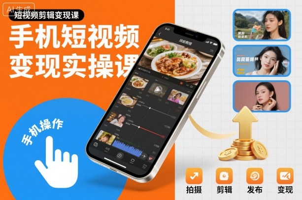 手机短视频变现实操课，短视频剪辑变现课|HOOK协议网