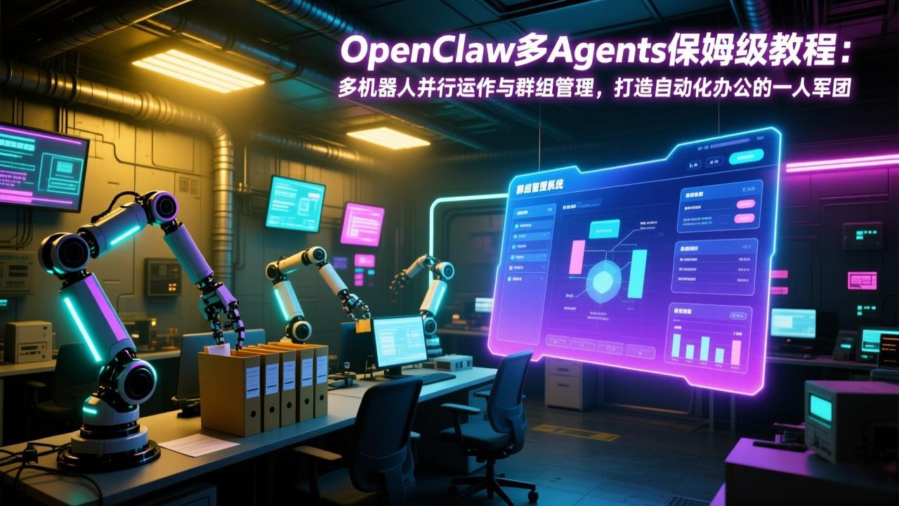OpenClaw多Agents保姆级教程：多机器人并行运作与群组管理，打造自动化办公的一人军团|协议软件打粉软件