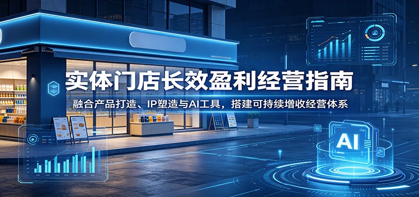 实体门店长效盈利经营指南：融合产品打造、IP塑造与AI工具，搭建可持续增收经营体系|一人科技公司导航