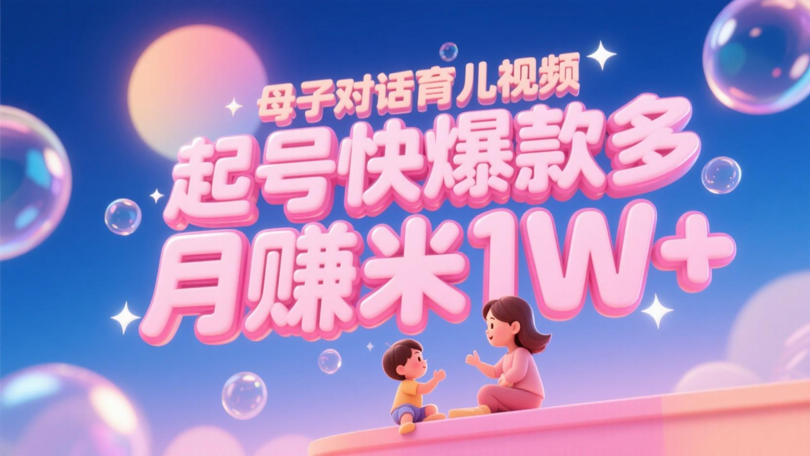 AI生成母子对话育儿类视频，起号快爆款多，小白宝妈轻松学，多渠道变现，月赚米1W+|HOOK协议网