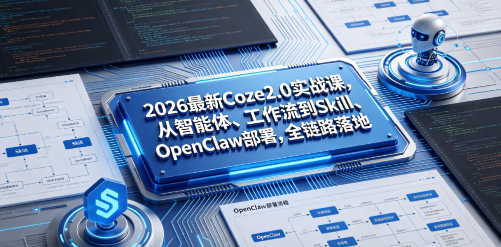 2026最新Coze2.0实战课，从智能体、工作流到Skill、OpenClaw部署，全链路落地|一人科技公司导航