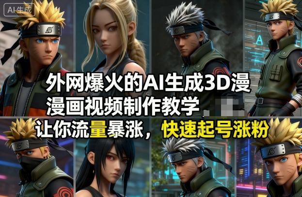外网爆火的AI生成3D漫画视频制作教学，让你流量暴涨，快速起号涨粉！|HOOK协议网