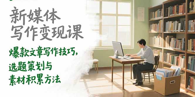 新媒体写作变现课，爆款文章写作技巧，选题策划与素材积累方法|HOOK协议网