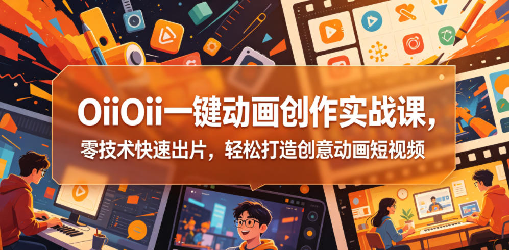OiiOii一键动画创作实战课，零技术快速出片，轻松打造创意动画短视频|一人科技公司导航