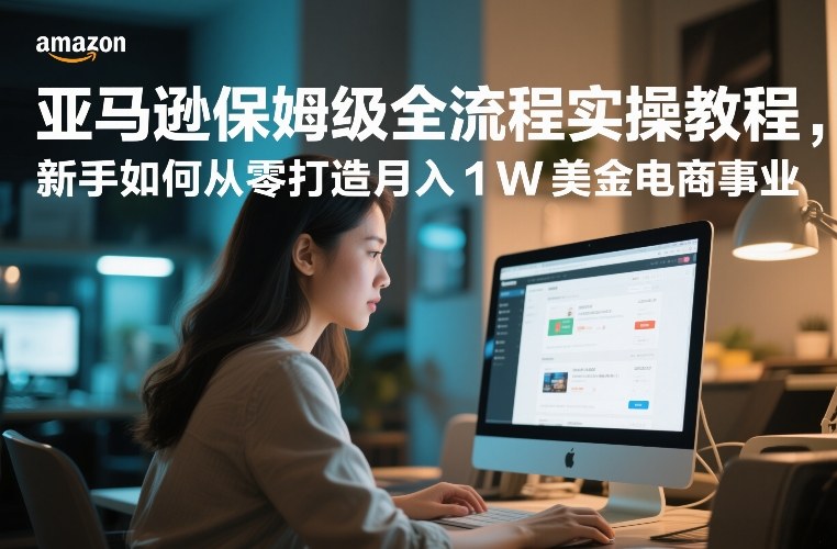 亚马逊保姆级全流程实操教程，新手如何从零打造月入1W美金电商事业|协议软件打粉软件