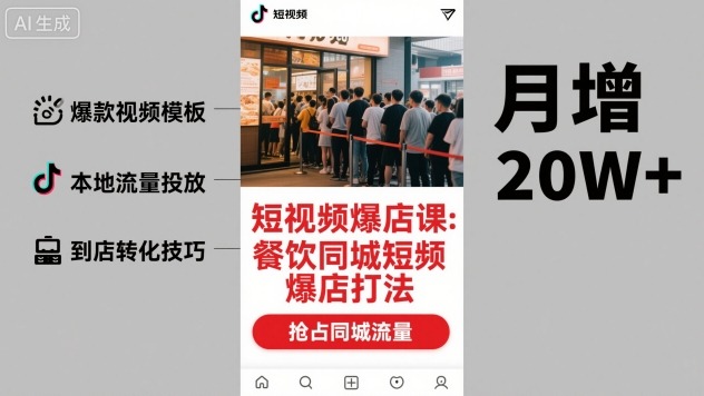 短视频爆店课，餐饮同城短视频爆店打法|HOOK协议网