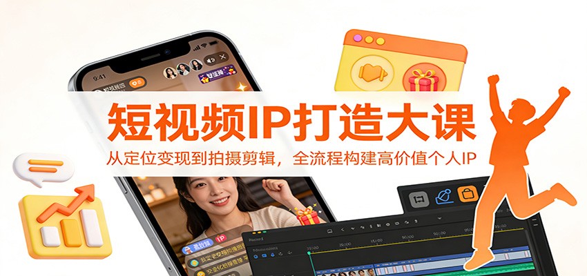 短视频IP打造大课：从定位变现到拍摄剪辑，全流程构建高价值个人IP|HOOK协议网