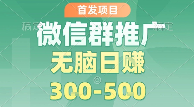 首发项目，微信群推广，一天15单，每单利润10米，无脑日入3-5张【揭秘】|HOOK协议网